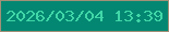 文字の大きさ：4、枠の色：a19077、背景の色：048772、文字の色：41d7a8 無料ブログパーツのブログ時計