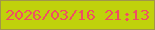 文字の大きさ：3、枠の色：a19649、背景の色：c0d10c、文字の色：ef4f63 無料ブログパーツのブログ時計
