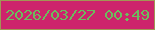 文字の大きさ：1、枠の色：a19655、背景の色：cd246c、文字の色：6cbc5d 無料ブログパーツのブログ時計