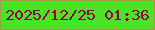 文字の大きさ：5、枠の色：a19946、背景の色：4ce327、文字の色：950249 無料ブログパーツのブログ時計