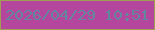 文字の大きさ：4、枠の色：a19e53、背景の色：b4469e、文字の色：62889e 無料ブログパーツのブログ時計