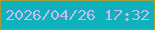 文字の大きさ：4、枠の色：a19f39、背景の色：0fb2bc、文字の色：c8b9f1 無料ブログパーツのブログ時計