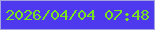 文字の大きさ：1、枠の色：a1a2df、背景の色：4e39ee、文字の色：78e120 無料ブログパーツのブログ時計