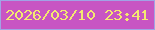 文字の大きさ：3、枠の色：a1a3e5、背景の色：c855c3、文字の色：f4e970 無料ブログパーツのブログ時計