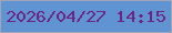 文字の大きさ：5、枠の色：a1a4b9、背景の色：6093d2、文字の色：6d2583 無料ブログパーツのブログ時計