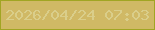 文字の大きさ：3、枠の色：a1a523、背景の色：d0b965、文字の色：dace8a 無料ブログパーツのブログ時計