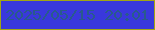 文字の大きさ：5、枠の色：a1a613、背景の色：3938dc、文字の色：295a8d 無料ブログパーツのブログ時計