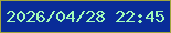 文字の大きさ：4、枠の色：a1a63e、背景の色：092c98、文字の色：a3fbba 無料ブログパーツのブログ時計