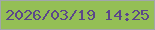 文字の大きさ：5、枠の色：a1a6ab、背景の色：94bf55、文字の色：5b478a 無料ブログパーツのブログ時計