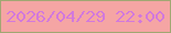 文字の大きさ：2、枠の色：a1a772、背景の色：f5a5a4、文字の色：d279dc 無料ブログパーツのブログ時計
