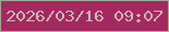文字の大きさ：5、枠の色：a1a892、背景の色：a32960、文字の色：d1b6b6 無料ブログパーツのブログ時計