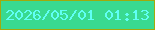 文字の大きさ：4、枠の色：a1aa0c、背景の色：39da91、文字の色：61fff5 無料ブログパーツのブログ時計