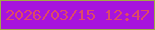 文字の大きさ：3、枠の色：a1aa45、背景の色：a714dd、文字の色：dd4b66 無料ブログパーツのブログ時計