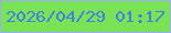 文字の大きさ：4、枠の色：a1abf4、背景の色：77e355、文字の色：437fe1 無料ブログパーツのブログ時計