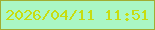 文字の大きさ：1、枠の色：a1ad32、背景の色：aaf7c5、文字の色：c7dd0f 無料ブログパーツのブログ時計