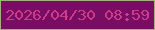 文字の大きさ：2、枠の色：a1b07d、背景の色：780d63、文字の色：ce3b88 無料ブログパーツのブログ時計