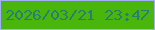 文字の大きさ：1、枠の色：a1b0f4、背景の色：4ab50b、文字の色：268071 無料ブログパーツのブログ時計