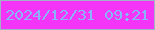 文字の大きさ：2、枠の色：a1b1c6、背景の色：f435f7、文字の色：8bb4ff 無料ブログパーツのブログ時計