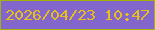 文字の大きさ：5、枠の色：a1b208、背景の色：8366cc、文字の色：e8bd1e 無料ブログパーツのブログ時計