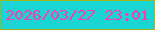 文字の大きさ：4、枠の色：a1b61a、背景の色：19d6d5、文字の色：ff3aaa 無料ブログパーツのブログ時計