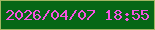 文字の大きさ：2、枠の色：a1b663、背景の色：066716、文字の色：f753e3 無料ブログパーツのブログ時計