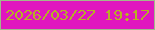 文字の大きさ：1、枠の色：a1b88b、背景の色：e016bf、文字の色：b6b025 無料ブログパーツのブログ時計