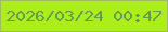 文字の大きさ：3、枠の色：a1b966、背景の色：acee18、文字の色：6b9653 無料ブログパーツのブログ時計