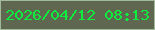 文字の大きさ：1、枠の色：a1ba99、背景の色：606750、文字の色：0ded3e 無料ブログパーツのブログ時計