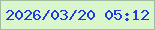 文字の大きさ：5、枠の色：a1bca1、背景の色：daf6cd、文字の色：1e3ae4 無料ブログパーツのブログ時計