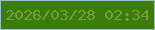 文字の大きさ：2、枠の色：a1bcc8、背景の色：3a7b09、文字の色：759f2e 無料ブログパーツのブログ時計