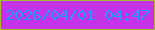 文字の大きさ：2、枠の色：a1bf2e、背景の色：c533e7、文字の色：199cfa 無料ブログパーツのブログ時計