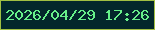 文字の大きさ：3、枠の色：a1bf42、背景の色：03272b、文字の色：67f089 無料ブログパーツのブログ時計