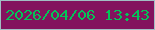 文字の大きさ：2、枠の色：a1bfc4、背景の色：83135e、文字の色：03c458 無料ブログパーツのブログ時計