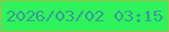 文字の大きさ：4、枠の色：a1c04d、背景の色：2ff35c、文字の色：389c98 無料ブログパーツのブログ時計
