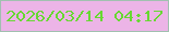 文字の大きさ：3、枠の色：a1c0b0、背景の色：ecb4e7、文字の色：67d832 無料ブログパーツのブログ時計
