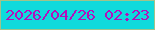 文字の大きさ：5、枠の色：a1c38a、背景の色：10dadc、文字の色：b410bb 無料ブログパーツのブログ時計