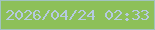 文字の大きさ：5、枠の色：a1c3c0、背景の色：8dc059、文字の色：b5cae0 無料ブログパーツのブログ時計