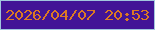 文字の大きさ：1、枠の色：a1c7dd、背景の色：421496、文字の色：dc7923 無料ブログパーツのブログ時計