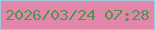 文字の大きさ：3、枠の色：a1c8dd、背景の色：e286aa、文字の色：509352 無料ブログパーツのブログ時計