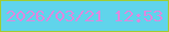 文字の大きさ：5、枠の色：a1cc31、背景の色：60d4eb、文字の色：db8adf 無料ブログパーツのブログ時計