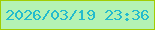 文字の大きさ：4、枠の色：a1cd03、背景の色：b4f2b4、文字の色：23bbcd 無料ブログパーツのブログ時計