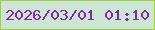 文字の大きさ：3、枠の色：a1ce3f、背景の色：cce5d5、文字の色：88289f 無料ブログパーツのブログ時計