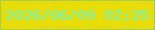 文字の大きさ：4、枠の色：a1ce5d、背景の色：e8de03、文字の色：64f9d6 無料ブログパーツのブログ時計