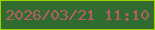 文字の大きさ：3、枠の色：a1d002、背景の色：306c30、文字の色：b85c65 無料ブログパーツのブログ時計