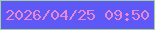 文字の大きさ：3、枠の色：a1d09b、背景の色：5d58f6、文字の色：e986d5 無料ブログパーツのブログ時計