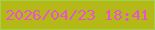 文字の大きさ：2、枠の色：a1d248、背景の色：b5b918、文字の色：e954ca 無料ブログパーツのブログ時計