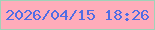 文字の大きさ：2、枠の色：a1d2b8、背景の色：ffacba、文字の色：506de4 無料ブログパーツのブログ時計