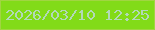 文字の大きさ：1、枠の色：a1d542、背景の色：82db18、文字の色：b2d9b9 無料ブログパーツのブログ時計