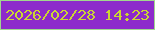 文字の大きさ：3、枠の色：a1d68e、背景の色：8d2acb、文字の色：cbd633 無料ブログパーツのブログ時計