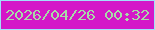 文字の大きさ：5、枠の色：a1dffa、背景の色：d417c8、文字の色：a8daa8 無料ブログパーツのブログ時計